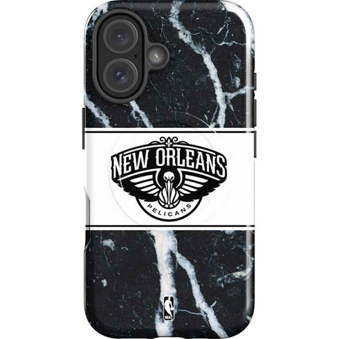 NBA New Orleans Pelicans Marble iPhone 16 Plus Magsafe Impact Case